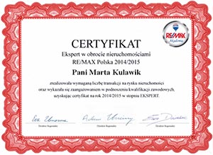 Certyfikat Marty Kulawik